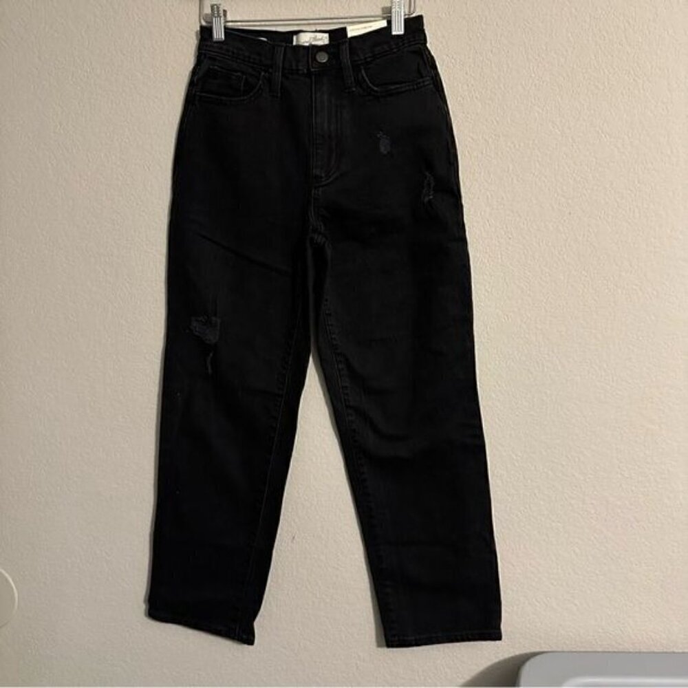 Women's High-Rise Vintage Straight Jeans Universal Thread Black 24 - Picture 3 of 14